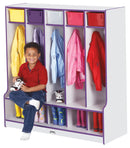 Rainbow Accents 5 Section Coat Locker with Step - Navy