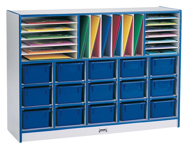 Rainbow Accents Sectional Cubbie-Tray Mobile Unit - with Trays - Navy