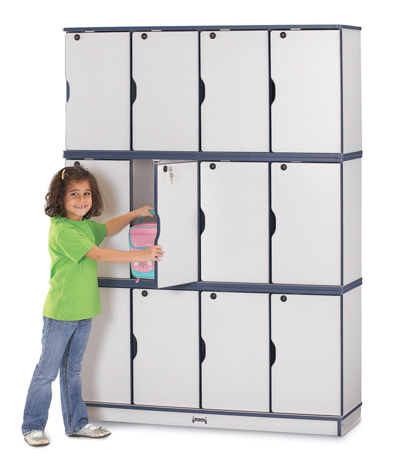 Rainbow Accents Stacking Lockable Lockers - Single Stack - Teal