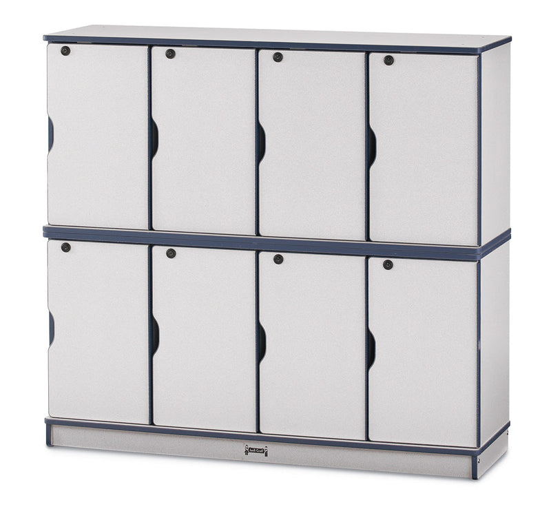 Rainbow Accents Stacking Lockable Lockers - Triple Stack - Blue