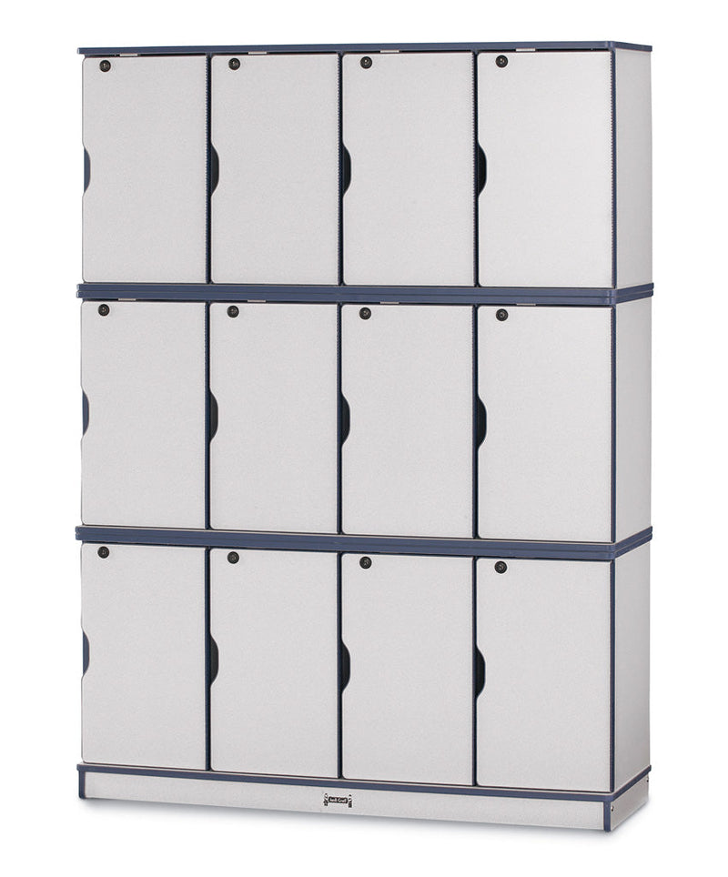 Rainbow Accents Stacking Lockable Lockers - Triple Stack - Blue