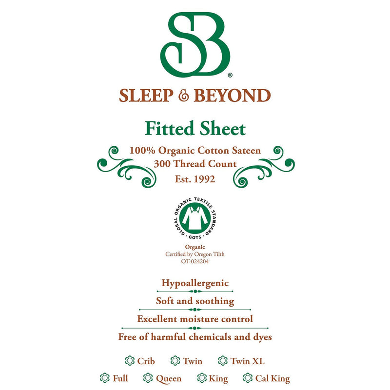 Sleep & Beyond 100% Organic Cotton Fitted Sheet
