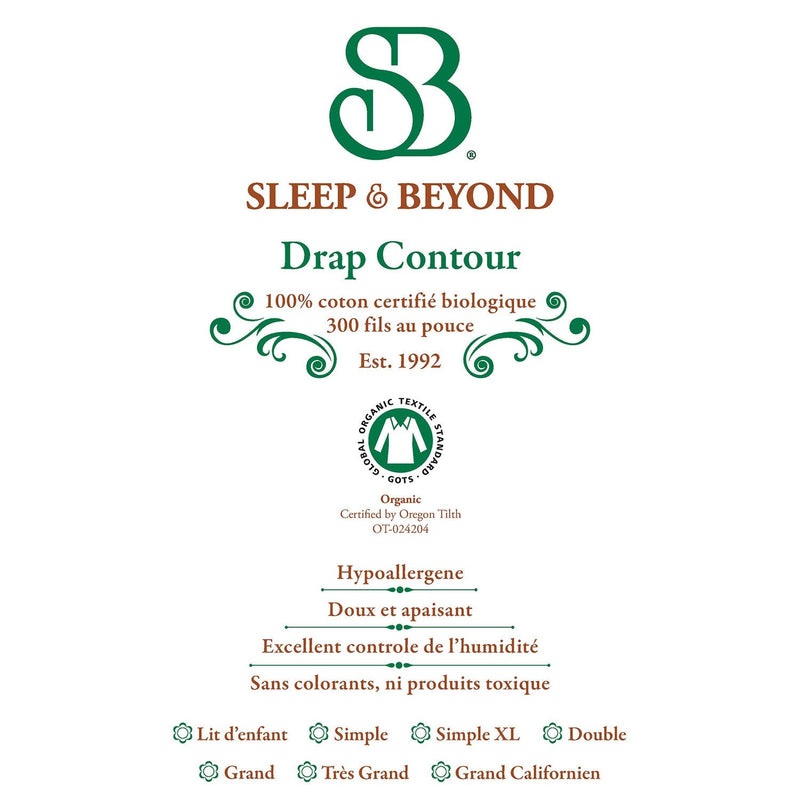 Sleep & Beyond 100% Organic Cotton Fitted Sheet