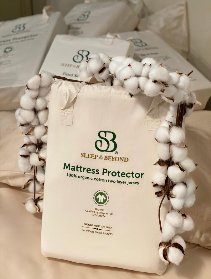 Sleep & Beyond 100% Organic Cotton Waterproof Mattress Protector