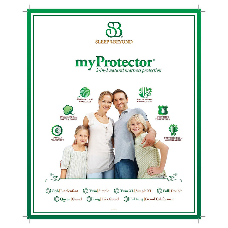 Sleep & Beyond myProtector 2-in-1 Ultimate, Washable, Natural Mattress Protector