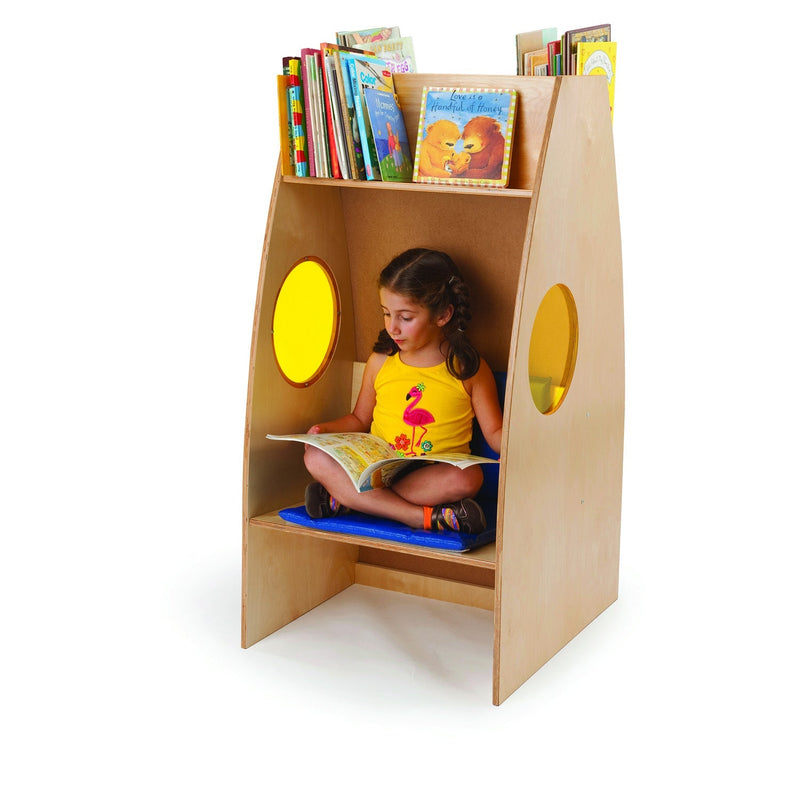 Whitney Brothers Alone Zone - Private Chair with Book Storage and Built-In Bookcase