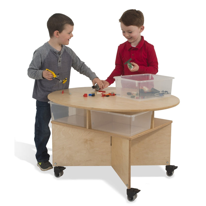 Whitney Brothers Mobile Collaboration Table with Trays