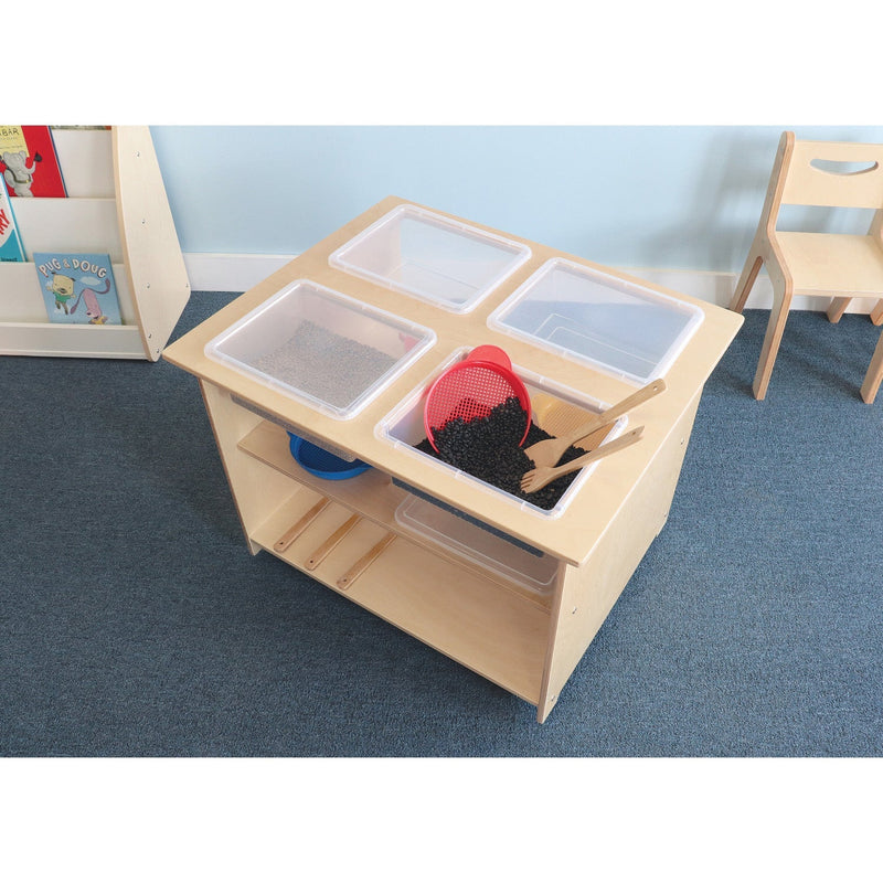 Whitney Brothers Mobile Sensory Table with Trays And Lids