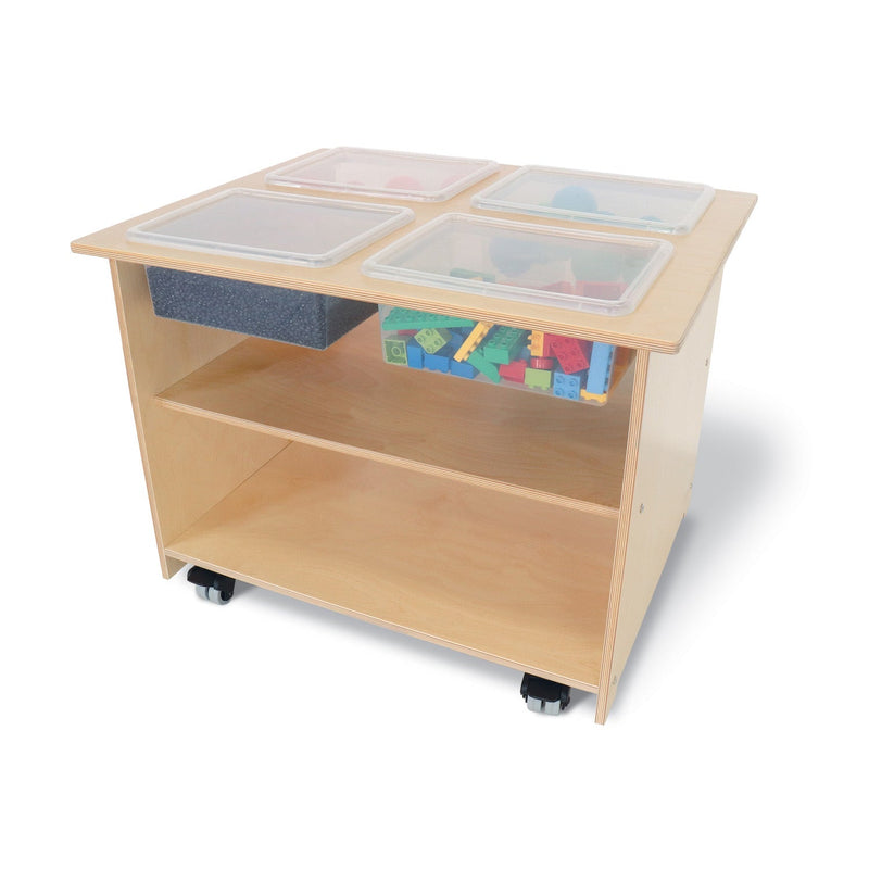 Whitney Brothers Mobile Sensory Table with Trays And Lids