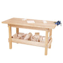 Wood Designs Workbench with 4 Translucent Trays and Wood Pieces